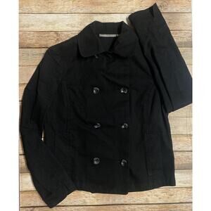 Dockers Collection Womens Size XS Black Double Button Collared Coat